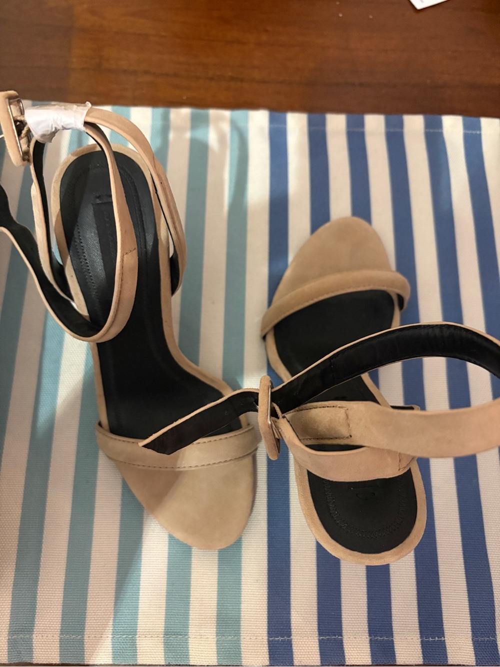 Alexander Wang Beige Ankle-Strap Women’s Block Heel Sandals